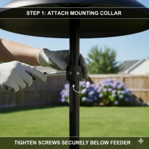 The robot vacuum aligning perfectly with its charging dock station, ready to recharge and resume cleaning the hardwood floors.