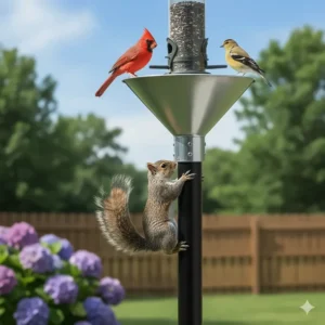 An illustration showing the robot vacuum with a detachable water tank and microfiber pad, simultaneously vacuuming and damp-mopping a sealed wood floor.
