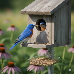 Illustration of dried mealworms, a specialized high-protein supplement often mixed with the best bird seed for wild birds.