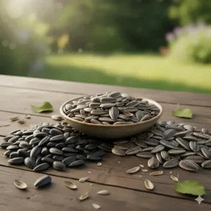 A mix of striped and black oil sunflower seeds ideal for use in squirrel-proof feeders.