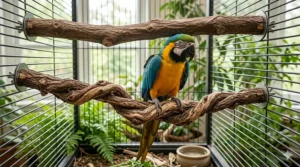 A comparison chart of safe tree branches used to make natural wood perches for birds.