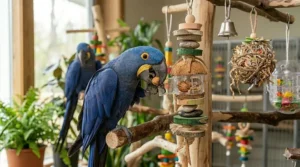 Bird shredding toys made from safe paper and seagrass, perfect for destructive play.