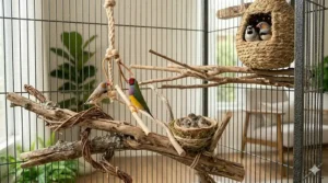 A premium horizontal finch flight cage showing plenty of open flying space for small birds