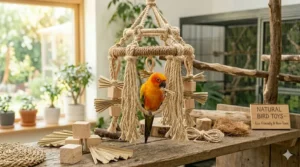 A durable, non-toxic natural sisal rope swing for small and medium-sized birds.