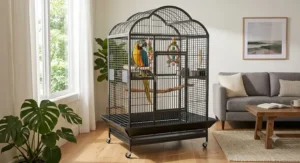 Affordable dome top macaw bird cage offering spacious interior flight room under $500.