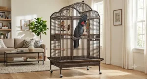Spacious walk in outdoor aviary cage built for cockatoos with weather resistant wire