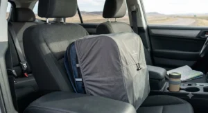 Lightweight covered bird carrier designed to reduce stress during long car rides.