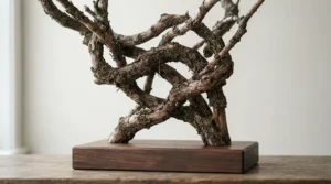Branch-style java wood bird stand designed to give pet birds a natural perching experience.