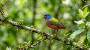 A healthy exotic bird enjoying a balanced diet that includes bird grit for digestion.